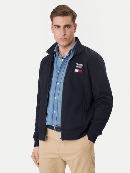 Tommy Hilfiger Bluza Embro MW0MW42466 Granatowy Regular Fit. Niebieskie bluzy rozpinane męskie Tommy Hilfiger, m, bez wzorów, z bawełny, bez ramiączek, bez kaptura. Za 464.99 zł.