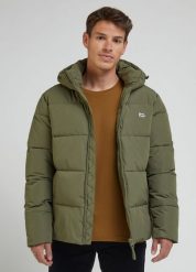LEE PUFFER JACKET MĘSKA KURTKA ZIMOWA Z KAPTUREM CIEPŁA OLIVE GROVE L87NNYA61. Zielone kurtki męskie Lee, na zimę, l, bez wzorów, bez ramiączek, z kapturem. Za 399.99 zł.