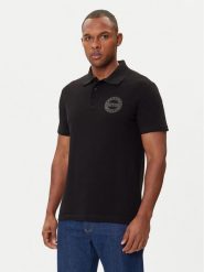 Versace Jeans Couture Polo 79GAGT06 CJ01T Czarny Regular Fit. Czarne koszulki polo męskie Versace Jeans Couture, m, bez wzorów, z bawełny, bez kołnierzyka, bez ramiączek. Za 599.99 zł.