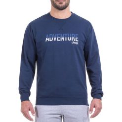 Bluza w kolorze granatowym. Niebieskie bluzy nierozpinane męskie Jeep, m, bez wzorów, bez ramiączek, bez kaptura. W wyprzedaży za 114.95 zł.