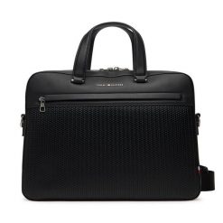 Torba na laptopa Tommy Hilfiger. Czarne torby na laptopa męskie Tommy Hilfiger, bez wzorów, małe. Za 579.99 zł.