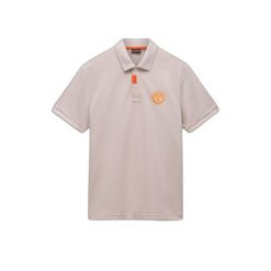 Polo Napapijri E-Clanis SS. Brązowe koszulki polo męskie Napapijri, m, bez wzorów, eleganckie, bez kołnierzyka, bez ramiączek. W wyprzedaży za 237.00 zł.