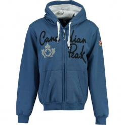 Bluza "Flat" w kolorze niebieskim. Niebieskie bluzy rozpinane męskie Canadian Peak, z nadrukiem, prążkowane. W wyprzedaży za 136.95 zł.