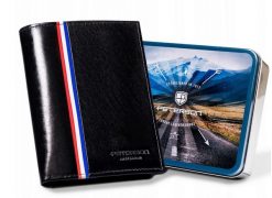 Portfel skórzany Peterson [D] PTN 22309-VT-A czarny. Czarne portfele męskie Peterson, bez wzorów, ze skóry. Za 114.00 zł.