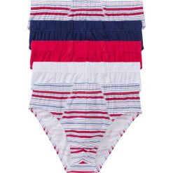 Slipy maxi (5 par) bonprix biały + czerwony granatowy + kobaltowy w paski. Slipki męskie marki bonprix. Za 49.95 zł.