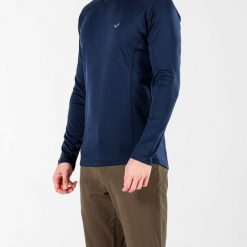 Astro - męska koszulka 100% wełna merino z zamkiem (195 g/m²). Niebieskie bielizna termoaktywna męska WOOLONA, m, bez wzorów, z wełny, bez ramiączek, trekkingowe. W wyprzedaży za 324.00 zł.