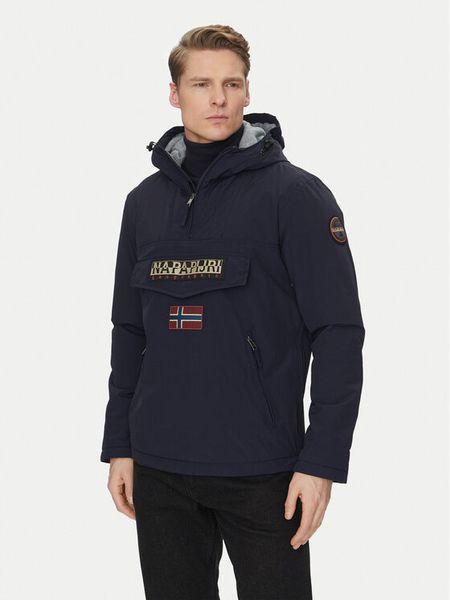 Napapijri Kurtka anorak Rainforest Pocket 2 NP0A4GMD Granatowy Regular Fit. Niebieskie kurtki męskie Napapijri, m, bez wzorów, z syntetyku, bez ramiączek, bez kaptura. Za 799.99 zł.