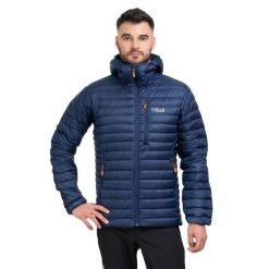 Kurtka puchowa męska Rab Microlight Alpine Jacket z kapturem. Brązowe kurtki męskie RAB, m, bez wzorów, z puchu, sportowe, bez ramiączek, z kapturem. Za 1,099.99 zł.