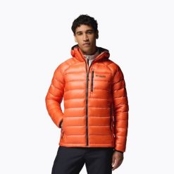 Kurtka puchowa męska Columbia Arctic Crest Down Hooded. Brązowe kurtki męskie Columbia, m, bez wzorów, z puchu, sportowe, bez ramiączek, bez kaptura. Za 1,129.00 zł.