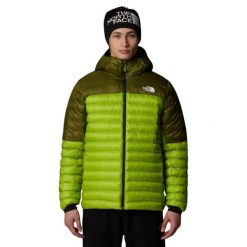 Kurtka turystyczna męska The North Face Terra. Zielone kurtki męskie The North Face, na jesień, m, bez wzorów, z elastanu, sportowe, bez ramiączek, z kapturem. Za 713.44 zł.