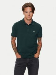 Lacoste Polo PH4012 Zielony Slim Fit. Zielone koszulki polo męskie Lacoste, m, bez wzorów, z bawełny, bez kołnierzyka, bez ramiączek. Za 489.99 zł.
