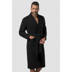 Męski Szlafrok odzież domowa kołnierz szalowy frotte do 8XL. Czarna szlafroki męskie JAY-PI, m, bez wzorów, z bawełny, bez kaptura. Za 429.99 zł.