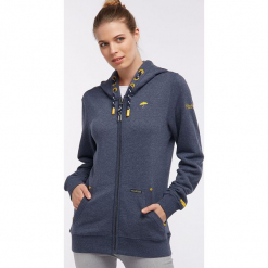 Bluza w kolorze granatowym. Niebieskie bluzy rozpinane męskie Schmuddelwedda, z haftami. W wyprzedaży za 217.95 zł.