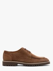 Welurowe półbuty męskie w stylu casual. Brązowe codzienne półbuty męskie Ryłko, bez wzorów, ze skóry, casualowe, bez obcasa, bez zapięcia. Za 479.99 zł.
