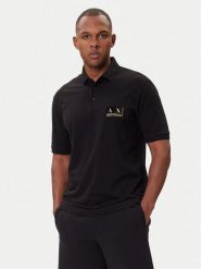 Armani Exchange Polo XM001885 AF13026 MC004 Czarny Regular Fit. Czarne koszulki polo męskie Armani Exchange, m, bez wzorów, z bawełny, bez kołnierzyka, bez ramiączek. Za 349.99 zł.