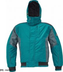 CERVA DAYBORO pilot kurtka - męska kurtka pilotka, odpinany kaptur, polar kołnierz i w kapturze, odblaskowe elementy, 100% poliester - morski S. Zielone kurtki męskie CERVA, m, bez wzorów, z polaru, bez ramiączek, bez kaptura. Za 249.35 zł.
