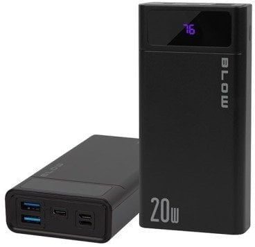 BLOW POWER BANK 20000MAH QC+PD 20W + LIGHTNING CZARNY PB20E. Czarne powerbanki Blow. Za 80.57 zł.