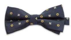 Granatowa Mucha w Drobne Kolorowe Kwiatki, Kwiaty, Męska. Niebieskie krawaty i muchy męskie Vernon, bez wzorów, eleganckie. Za 29.00 zł.