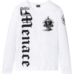 Shirt z długim rękawem Slim Fit bonprix biały. Koszulki męskie z długim rękawem marki bonprix. Za 27.99 zł.