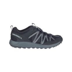 Buty turystyczne męskie Merrell Wildwood Aerosport. Czarne buty trekkingowe męskie Merrell, bez wzorów, sportowe, bez obcasa, bez zapięcia. Za 319.99 zł.