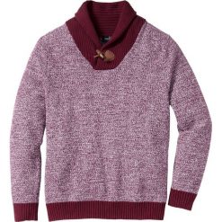 Sweter z szalowym kołnierzem Regular Fit bonprix czerwony klonowy. Swetry męskie marki bonprix. Za 44.99 zł.