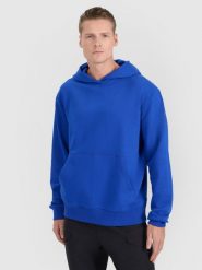 4F Bluza dresowa nierozpinana z kapturem męska - niebieska M. Niebieskie bluzy nierozpinane męskie 4f, m, bez wzorów, z bawełny, z kapturem. W wyprzedaży za 99.99 zł.