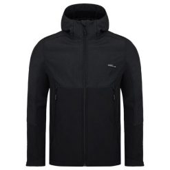 Męska kurtka softshell Loap Lupp, czarna, S. Czarne kurtki męskie Eastpak, m, bez wzorów, z polaru, bez ramiączek, bez kaptura. Za 315.99 zł.