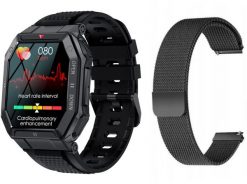 Nowy Smartwatch GlacierX Trail Black + Bransoleta mesh GX-TC55 BM. Czarne zegarki smartwatch GlacierX. Za 210.29 zł.