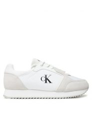 Calvin Klein Jeans Sneakersy Retro Runner Sock Lace Up Ny-Su YM0YM01326 Biały. Białe buty sportowe na co dzień męskie Calvin Klein Jeans, m, bez wzorów, z jeansu, retro, bez ramiączek, bez kaptura. Za 299.99 zł.