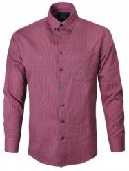 Delikatnie Taliowana Koszula Weekendowa - Pako Jeans - Malinowa, Drobny Wzór. Czerwone koszule męskie Pako Jeans, l, bez wzorów, z bawełny, bez kołnierzyka, bez ramiączek. Za 185.00 zł.