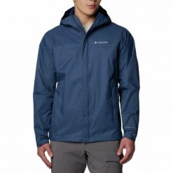 Kurtka przeciwdeszczowa męska Columbia Watertight II Jacket z kapturem. Niebieskie kurtki męskie Columbia, m, bez wzorów, sportowe, bez ramiączek, z kapturem. W wyprzedaży za 359.90 zł.