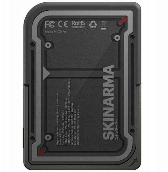Powerbank SKINARMA Powerbank Nexus Mecha Magnetic Kick-Stand 5000mAh 20W PD USB-C MagSafe czarny. Czarne powerbanki SKINARMA. Za 211.38 zł.