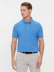 Tommy Hilfiger Polo 1985 MW0MW17771 Niebieski Slim Fit. Niebieskie koszulki polo męskie Tommy Hilfiger, m, bez wzorów, z bawełny, bez kołnierzyka, bez ramiączek. Za 209.99 zł.
