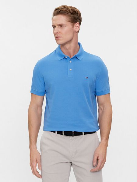 Tommy Hilfiger Polo 1985 MW0MW17771 Niebieski Slim Fit. Niebieskie koszulki polo męskie Tommy Hilfiger, m, bez wzorów, z bawełny, bez kołnierzyka, bez ramiączek. Za 299.99 zł.
