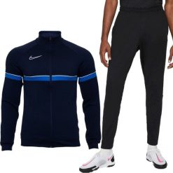 Nike Dres męski Nike Dri-FIT Academy granatowo czarny. Czarne komplety dresowe męskie Nike, bez wzorów, z dresówki, bez ramiączek, bez kaptura. Za 277.00 zł.