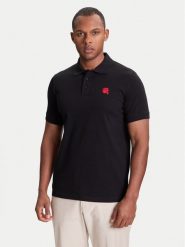 KARL LAGERFELD Polo 745022 553231 Czarny Regular Fit. Czarne koszulki polo męskie KARL LAGERFELD, m, bez wzorów, z bawełny, bez kołnierzyka, bez ramiączek. Za 509.99 zł.