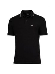 Armani Exchange Polo XM001289 AF10363 UC001 Czarny Regular Fit. Czarne koszulki polo męskie Armani Exchange, m, bez wzorów, z bawełny, bez kołnierzyka, bez ramiączek. Za 319.99 zł.