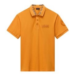 Koszulka polo męska Napapijri E-Amundsen 1. Brązowe koszulki polo męskie Napapijri, l, bez wzorów, bez kołnierzyka, bez ramiączek. Za 249.99 zł.