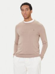 Tommy Hilfiger Sweter Essential Ssnl MW0MW39999 Beżowy Regular Fit. Brązowe kardigany męskie Tommy Hilfiger, m, bez wzorów, z bawełny, bez ramiączek. Za 379.99 zł.
