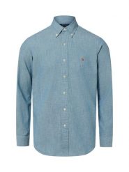 Polo Ralph Lauren Męska koszula casualowa - Custom Fit Mężczyźni Modern Fit Bawełna niebieski marmurkowy, XXL. Niebieskie koszule męskie Polo Ralph Lauren, m, bez wzorów, z bawełny, bez kołnierzyka, bez ramiączek. Za 779.95 zł.