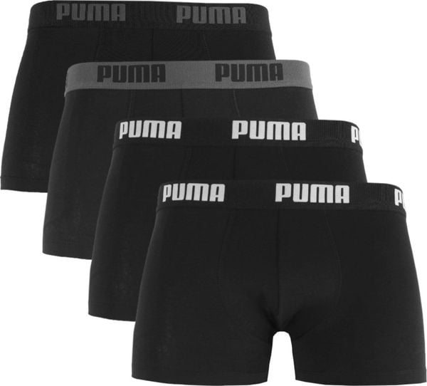 Puma Bokserki męskie Basic 4pak czarne 938198 01 2XL. Czarne bokserki męskie Puma, m, bez wzorów. Za 167.19 zł.