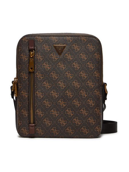 Guess Saszetka HMTOLO P4218 Brązowy. Brązowe saszetki męskie Guess, z aplikacjami, ze skóry. Za 229.99 zł.