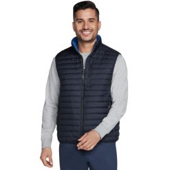 Kamizelka turystyczna męska GO Shield Altitude Reversible Vest. Czarne kamizelki męskie Skechers, m, z poliesteru, bez kaptura. Za 359.99 zł.