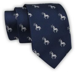 Krawat Alties (7 cm) - Znaki Zodiaku: STRZELEC. Niebieskie krawaty i muchy męskie Alties, bez wzorów, z tkaniny, eleganckie. Za 49.00 zł.