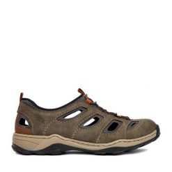 Sandały Rieker. Brązowe sandały męskie Rieker, bez zapięcia. Za 349.99 zł.