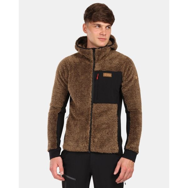 Męska polarowa bluza z kapturem Kilpi NORKA-M. Brązowe bluzy z kapturem męskie Kilpi, m, bez wzorów, z polaru, z kapturem. Za 499.51 zł.