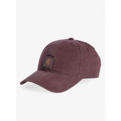 Czapka z daszkiem Carhartt Canvas Cap - dark sepia. Czerwone czapki męskie Carhartt, bez wzorów. Za 77.75 zł.