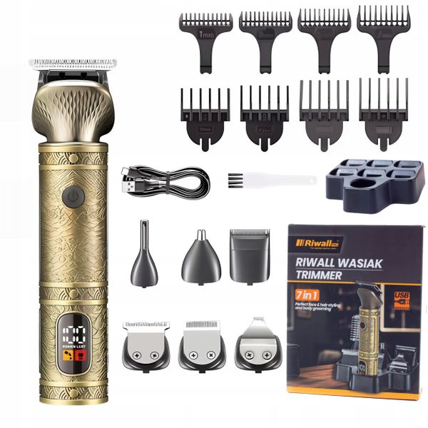 MASZYNKA DO STRZYŻENIA WŁOSÓW BRODY CIAŁA 7W1 TRYMER GOLARKA RIWALL RWC-02. Maszynki do włosów Riwall. Za 79.99 zł.