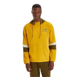Bluza męska DIADORA HOODIE SWEAT SHIELD. Żółte bluzy nierozpinane męskie Diadora, m, bez wzorów, bez ramiączek, bez kaptura. Za 89.99 zł.