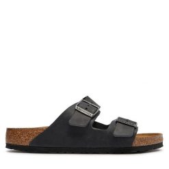 Klapki Birkenstock. Czarne klapki i japonki męskie Birkenstock, bez wzorów. Za 449.99 zł.